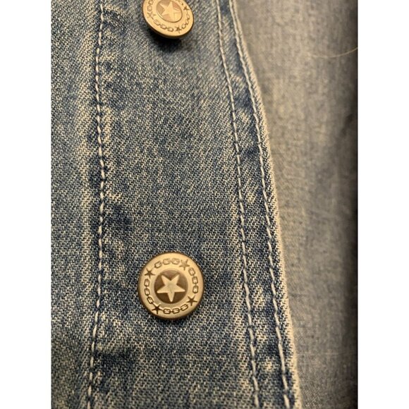 Vintage PSC Denim Vest Western Star Button 100% Cotton Large - Picture 4 of 10